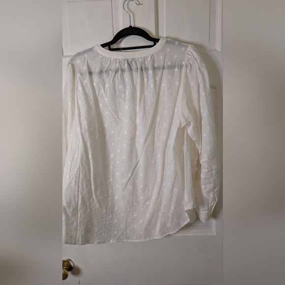 Torrid Cotton Clip Dot Lace Trim Long Sleeve Top size 1x NWT - Picture 9 of 9